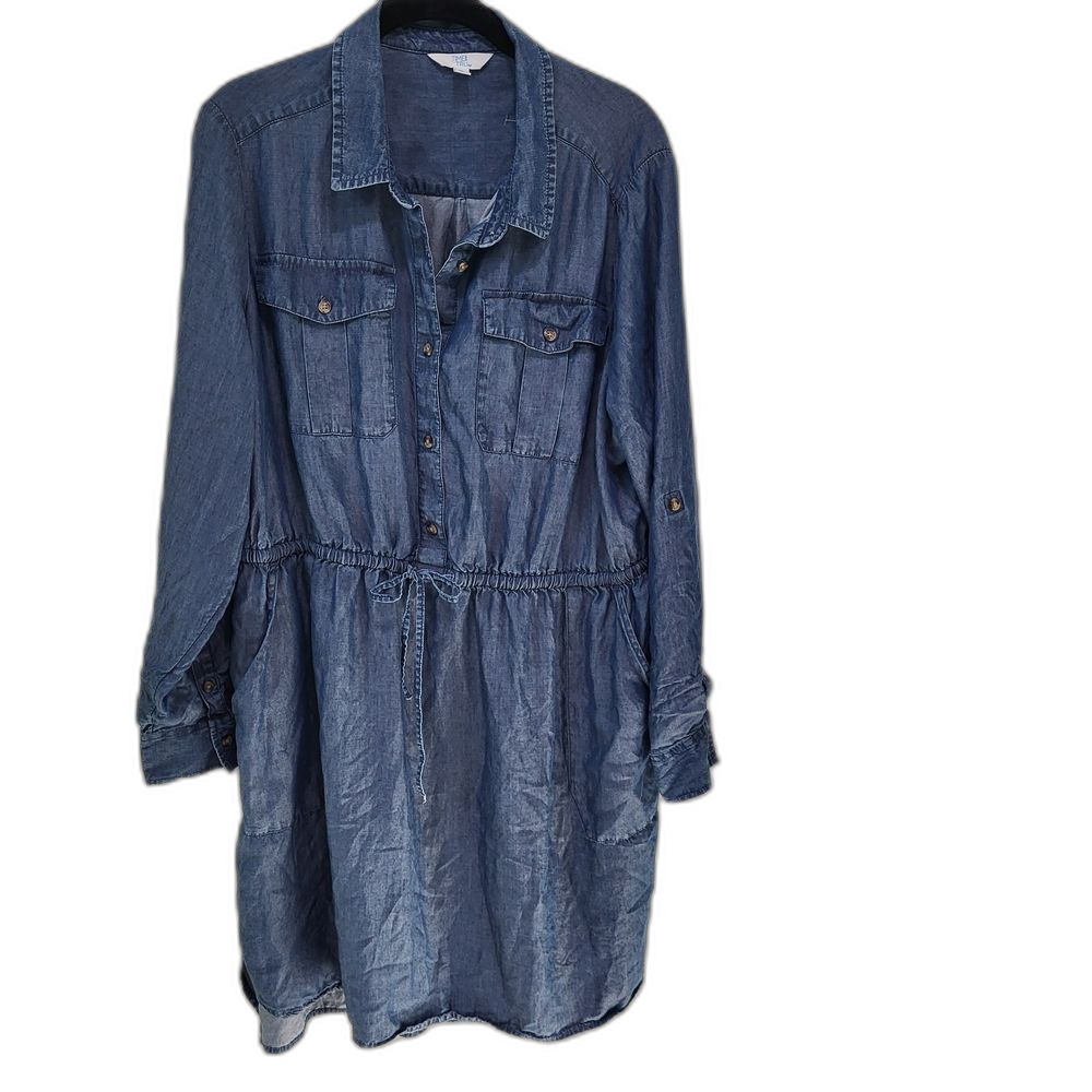 Blue Denim Shirt Dress - XL